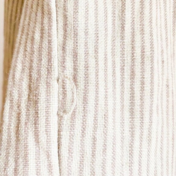 Zara Linen Striped Belted Whipstitch Simple Minimalist Coat NO BELT S - Picture 5 of 7